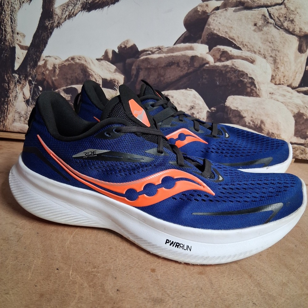 Saucony Ride 15 Mens Running Shoes Cobalt Blue Orange S20729-16 sz 9 NICE!